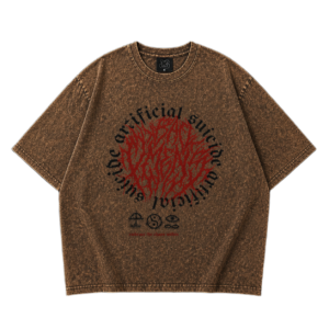 Chaos Heart Acid Wash Oversized Tee