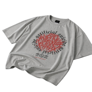 Chaos Signal Oversized Graphic Tee – Grey