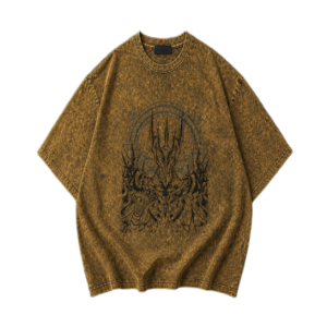 Dark Knight Acid Wash Oversized Tee – Rust