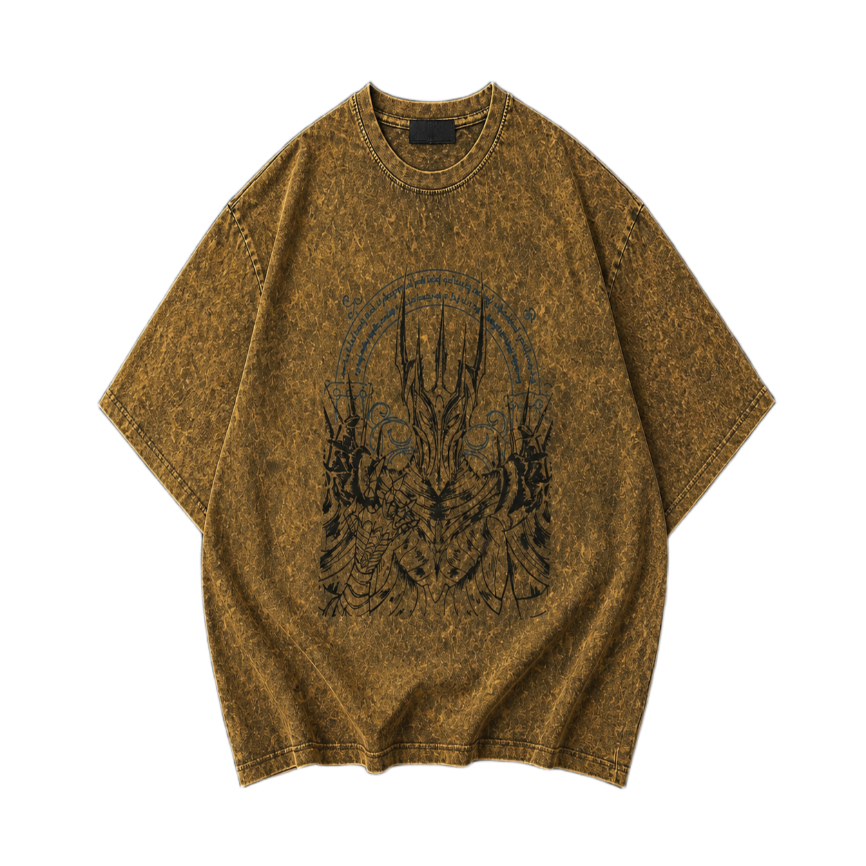 Dark Knight Acid Wash Oversized Tee – Rust